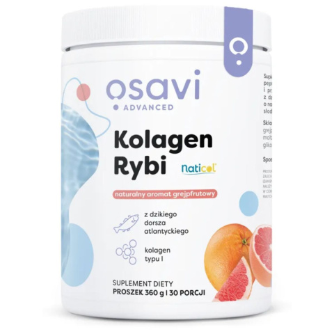 Osavi - Kolagen Rybi z Dzikiego Dorsza - Grejpfrut - 360 grams