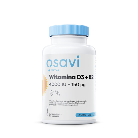 Osavi - Witamina D3 + K2 - 4000IU + 150mcg - 120 softgels