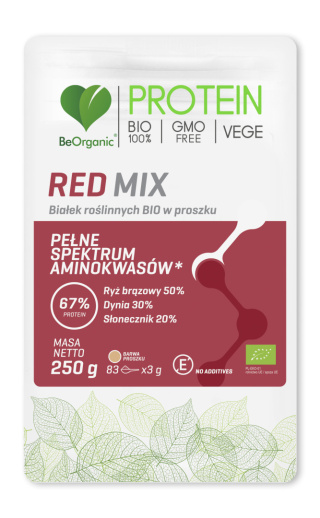 BeOrganic - Red MIX białek roślinnych BIO w proszku 250g