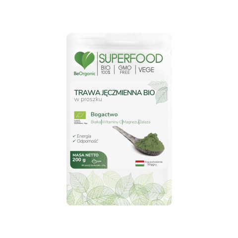 BeOrganic - Trawa jęczmienna BIO w proszku 200g