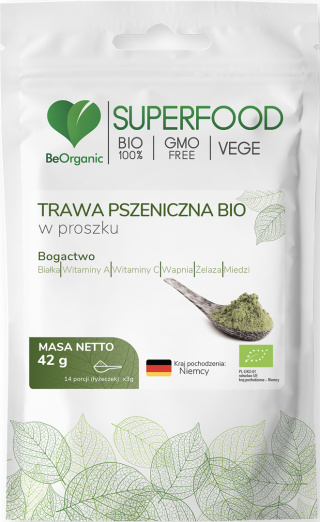 BeOrganic - Trawa pszeniczna`BIO w proszku 42g