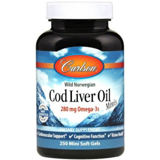 Carlson Labs - Cod Liver Oil Minis 280 mg - 250 mini kapsułek