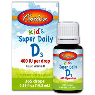 Carlson Labs - Kid's Super Daily D3, 400 IU - 10 ml