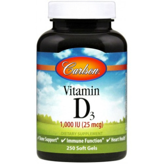 Carlson Labs - Vitamin D3 1000 IU - 250 kapsułek