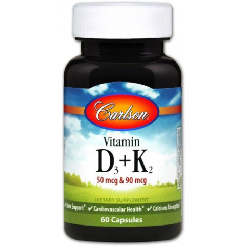 Carlson Labs - Vitamin D3 + K2 - 60 kapsułek