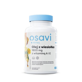 Osavi - Olej z Wiesiołka z Witaminą A i E - 1800mg - 120 softgels