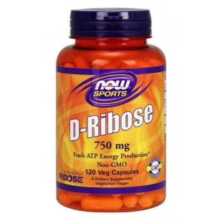 NOW Foods - D-Ribose 750mg - 120 kapsułek wegetariańskich