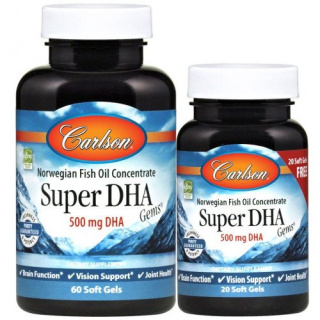 Carlson Labs - Super DHA Gems, 500mg - 60 + 20 kapsułek