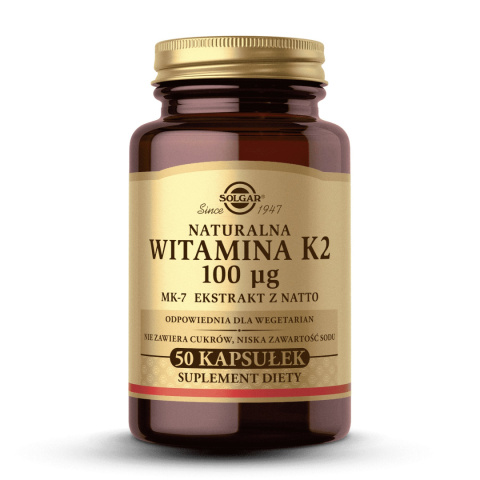 Solgar - Naturalna witamina K2 100 mcg - 50 kapsułek