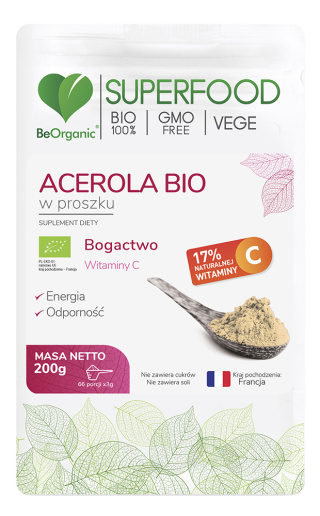 BeOrganic - Acerola BIO w proszku 200g