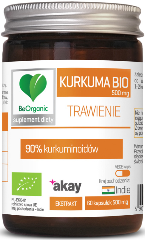 BeOrganic - Kurkuma BIO 90% - 500mg x 50 kaps