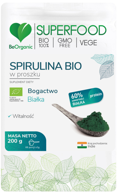 BeOrganic - Spirulina BIO w proszku 200g