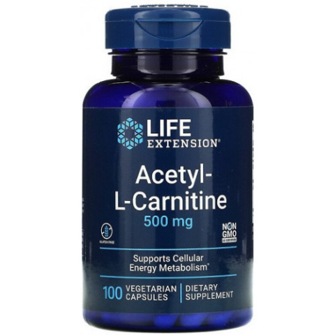 Life Extension - Acetyl-L-Carnitine, 500mg - 100 kapsułek wegetariańskich