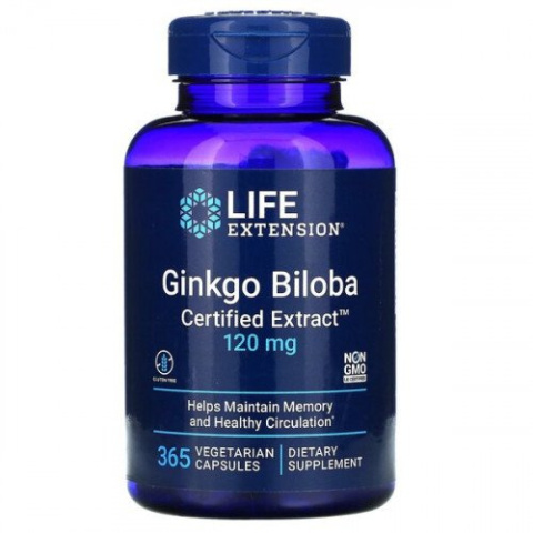 Life Extension - Ginkgo Biloba, Certified Extract, 120mg - 365 vcaps