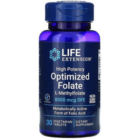 Life Extension - High Potency Optimized Folate - 30 vegetarian tabs Life Extension - High Potency Optimized Folate - 30 vegetarian tabs