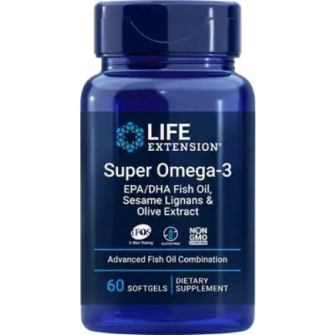 Life Extension - Super Omega-3 EPA/DHA with Sesame Lignans & Olive Extract - 60 kapsułek Life Extension - Super Omega-3 EPA/DHA with Sesame Lignans & Olive Extract - 60 kapsułek