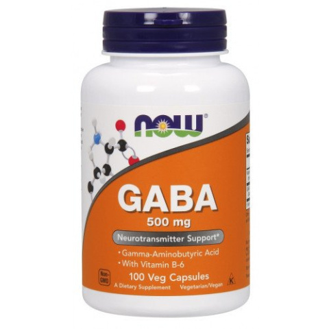 NOW Foods - GABA with Vitamin B6 - 500mg - 100 vcaps