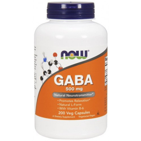 NOW Foods - GABA with Vitamin B6 - 500mg - 200 vcaps
