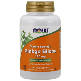 NOW Foods - Ginkgo Biloba Double Strength - 120mg - 100 vcaps