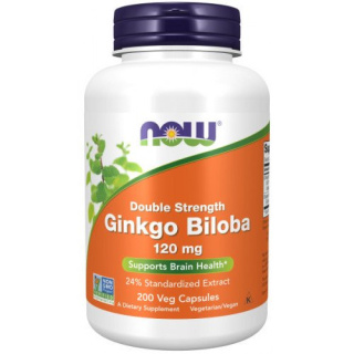 NOW Foods - Ginkgo Biloba Double Strength - 120mg - 200 vcaps