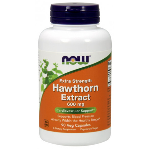 NOW Foods - Hawthorn Extract - 600mg Extra Strength - 90 vcaps