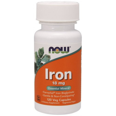 NOW Foods - Iron, 18mg - 120 vcaps