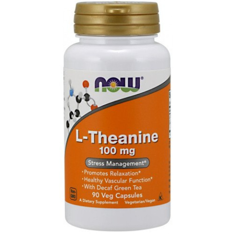 NOW Foods - L-Theanine with Decaf Green Tea - 100mg - 90 vcaps