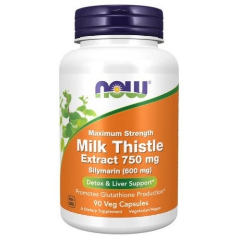 NOW Foods - Milk Thistle Extract - 750mg Maximum Strength - 90 vcaps