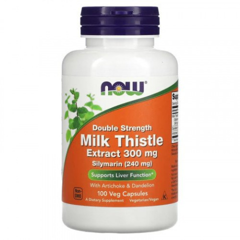 NOW Foods - Milk Thistle Extract with Artichoke & Dandelion - 300mg Double Strength - 100 vcaps