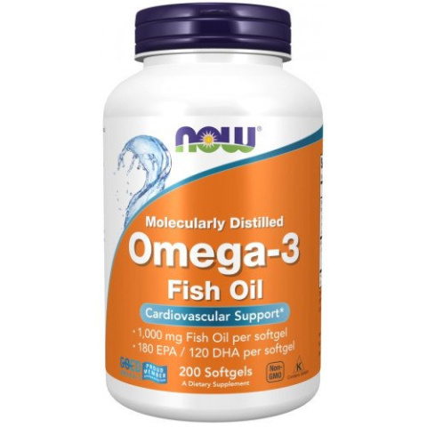 NOW Foods - Omega-3 Fish Oil - 200 kapsułek miękkich