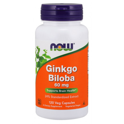 NOW Foods - - Ginkgo Biloba, 60mg - 120 kapsułek