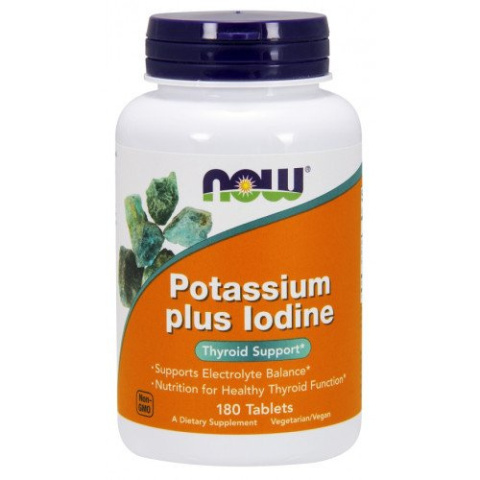 NOW Foods - Potassium plus Iodine - 180 tabletek