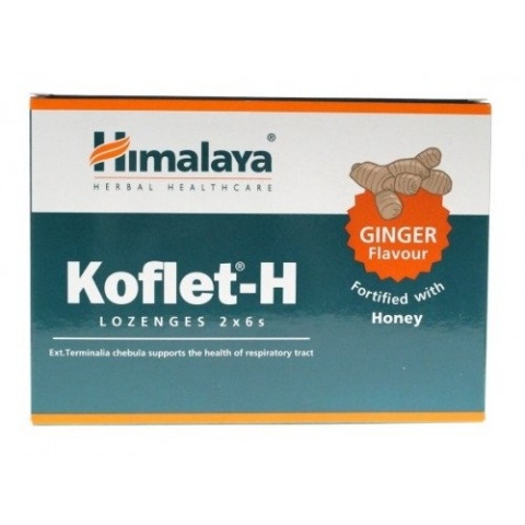 Himalaya – Koflet-H (Ginger) – 12 pastylek do ssania